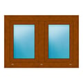 Zweiflügeliges Fenster 102x72 cm Golden Oak genarbt
