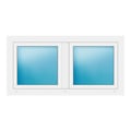 Zweiflügeliges Fenster 140x71 cm Weiß