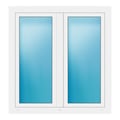 Zweiflügeliges Fenster 121x127 cm Weiß