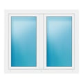 Zweiflügeliges Fenster 135x116 cm Weiß