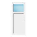 Nebeneingangstür 80x193 cm Weiß 1/3 Glas