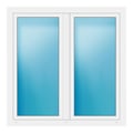 Zweiflügeliges Fenster 144x144 cm Weiß