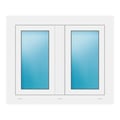 Zweiflügeliges Fenster 90x74 cm Weiß