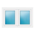 Zweiflügeliges Fenster 115x75 cm Weiß