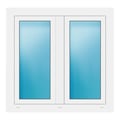 Zweiflügeliges Fenster 102,5x99,5 cm Weiß