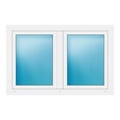 Zweiflügeliges Fenster 138x90 cm Weiß