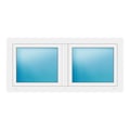 Zweiflügeliges Fenster 150x70 cm Weiß