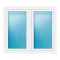 Zweiflügeliges Fenster 132,5x116 cm Weiß