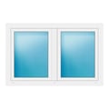 Zweiflügeliges Fenster 143x92 cm Weiß