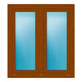 Zweiflügeliges Fenster 111x122 cm Golden Oak genarbt