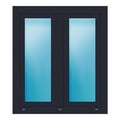 Zweiflügeliges Fenster 100,4x114 cm Anthrazit genarbt