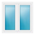 Zweiflügeliges Fenster 121x121 cm Weiß