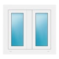 Zweiflügeliges Fenster 80x75 cm Weiß