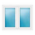 Zweiflügeliges Fenster 122x100 cm Weiß