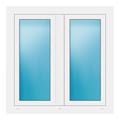 Zweiflügeliges Fenster 102x102 cm Weiß