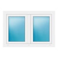 Zweiflügeliges Fenster 118x82 cm Weiß