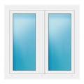 Zweiflügeliges Fenster 110x108 cm Weiß