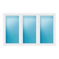 Dreiflügeliges Fenster 240x150 cm Weiß