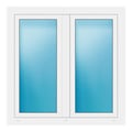 Zweiflügeliges Fenster 118,5x118,5 cm Weiß