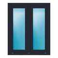 Zweiflügeliges Fenster 102x125 cm Anthrazit genarbt