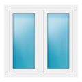 Zweiflügeliges Fenster 106x105 cm Weiß