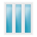 Dreiflügeliges Fenster 150x170 cm Weiß