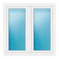 Zweiflügeliges Fenster 118x118 cm Weiß