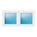 Zweiflügeliges Fenster 150x75 cm Weiß