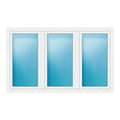 Dreiflügeliges Fenster 210x128 cm Weiß