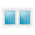 Zweiflügeliges Fenster 126x80 cm Weiß
