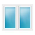 Zweiflügeliges Fenster 133x115 cm Weiß