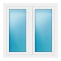 Zweiflügeliges Fenster 115x115 cm Weiß