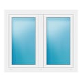 Zweiflügeliges Fenster 121x103 cm Weiß