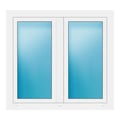 Zweiflügeliges Fenster 120x111 cm Weiß