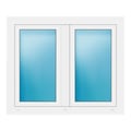 Zweiflügeliges Fenster 114x95 cm Weiß