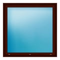 Festverglasung 100x100 cm Mahagoni genarbt