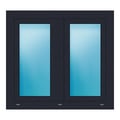 Zweiflügeliges Fenster 103,5x95 cm Anthrazit genarbt
