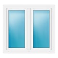 Zweiflügeliges Fenster 117x110 cm Weiß