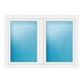 Zweiflügeliges Fenster 148x106 cm Weiß
