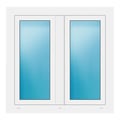 Zweiflügeliges Fenster 100x98,5 cm Weiß