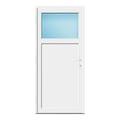 Nebeneingangstür 89x194 cm Weiß 1/3 Glas