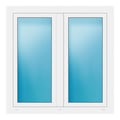 Zweiflügeliges Fenster 119x119 cm Weiß