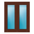 Zweiflügeliges Fenster 100x120 cm Nussbaum genarbt