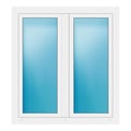 Zweiflügeliges Fenster 121,3x132,1 cm Weiß