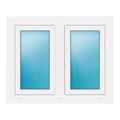 Zweiflügeliges Fenster 94,5x76,5 cm Weiß