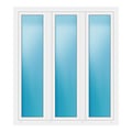 Dreiflügeliges Fenster 160x180 cm Weiß