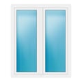Zweiflügeliges Fenster 130x158 cm Weiß