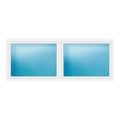 Zweiflügeliges Fenster 280x110 cm Weiß