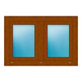 Zweiflügeliges Fenster 108x73 cm Golden Oak genarbt