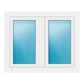 Zweiflügeliges Fenster 107x87 cm Weiß